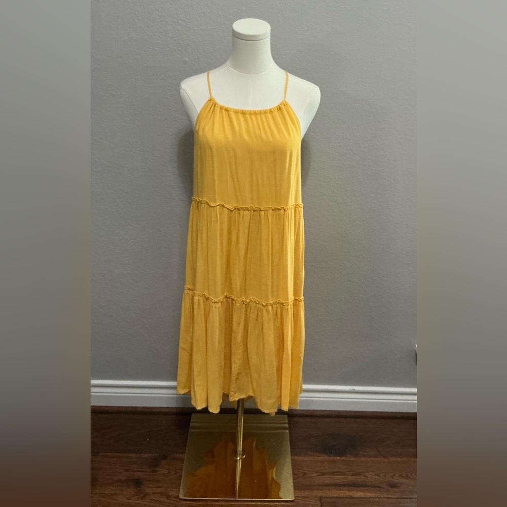 Abound Sunlit Yellow Tiered Midi Dress